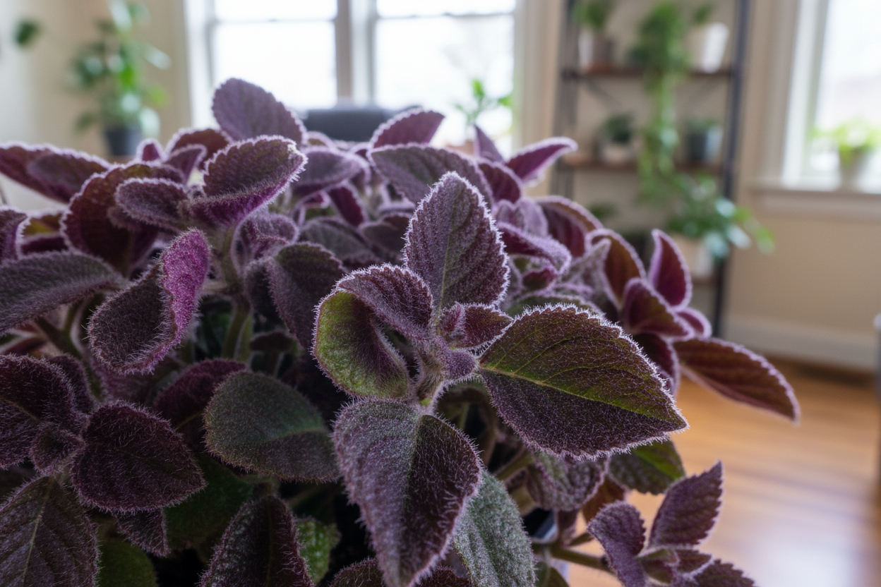 purple-passion-plant-gynura-aurantiaca  Photo realistic